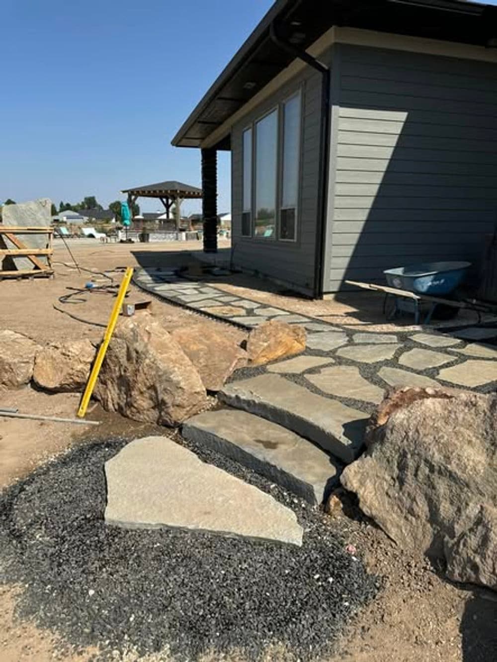 Contemporary Stone Pathway Installation in Nampa image